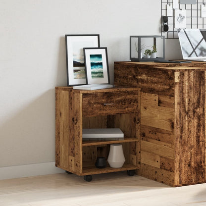 vidaXL Caisson de classement aspect bois de récupération 46x36x59 cm Bois d'ingénierie
