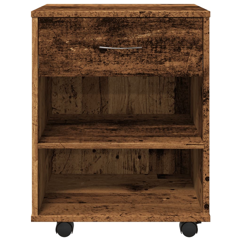 vidaXL Caisson de classement aspect bois de récupération 46x36x59 cm Bois d'ingénierie