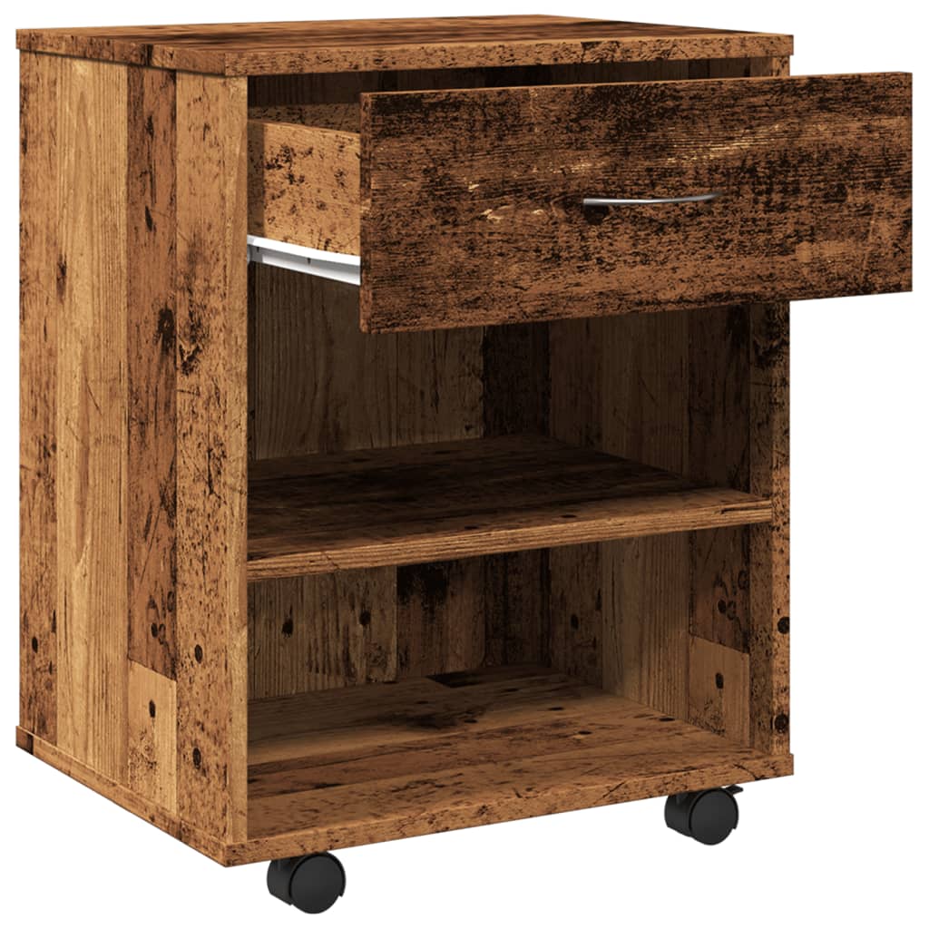 vidaXL Caisson de classement aspect bois de récupération 46x36x59 cm Bois d'ingénierie
