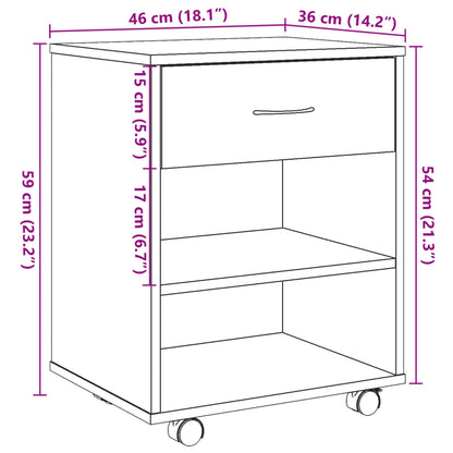 vidaXL Caisson de classement aspect bois de récupération 46x36x59 cm Bois d'ingénierie