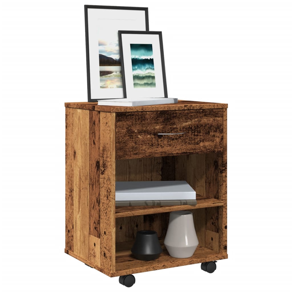 vidaXL Caisson de classement aspect bois de récupération 46x36x59 cm Bois d'ingénierie