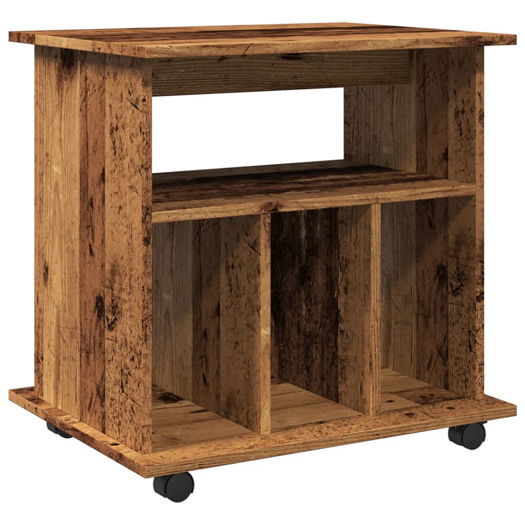 vidaXL Rollcontainer Altholz-Optik 60x45x60 cm Holzwerkstoff