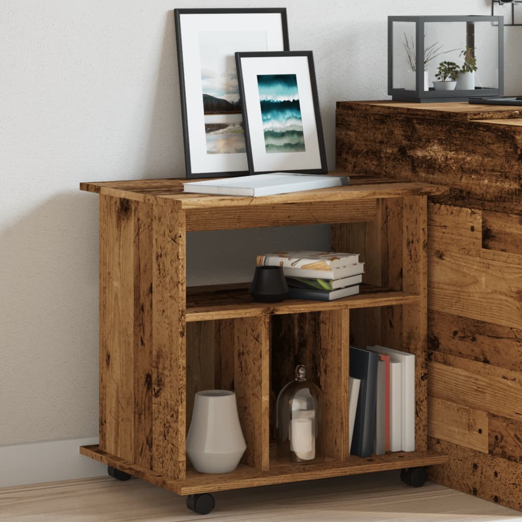 vidaXL Rollcontainer Altholz-Optik 60x45x60 cm Holzwerkstoff