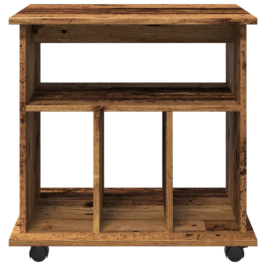 vidaXL Rollcontainer Altholz-Optik 60x45x60 cm Holzwerkstoff