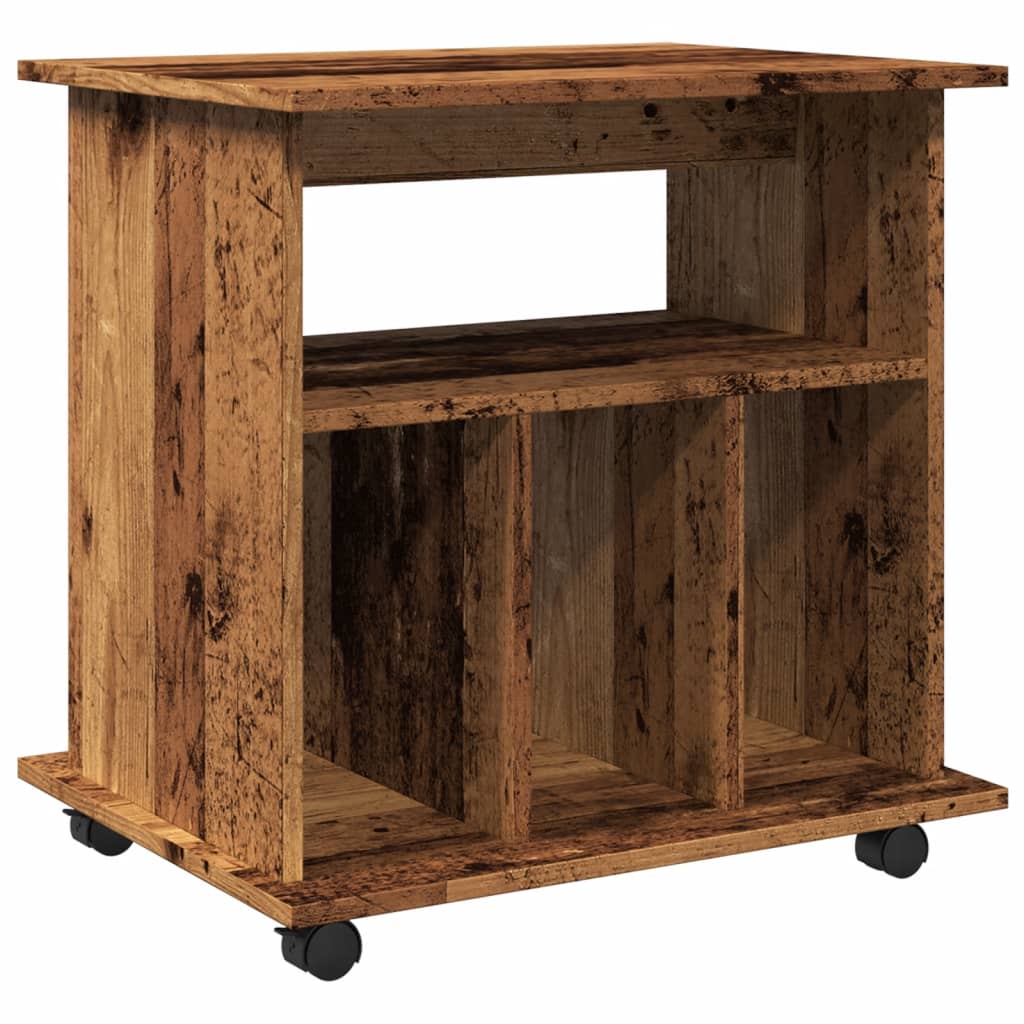 vidaXL Rollcontainer Altholz-Optik 60x45x60 cm Holzwerkstoff