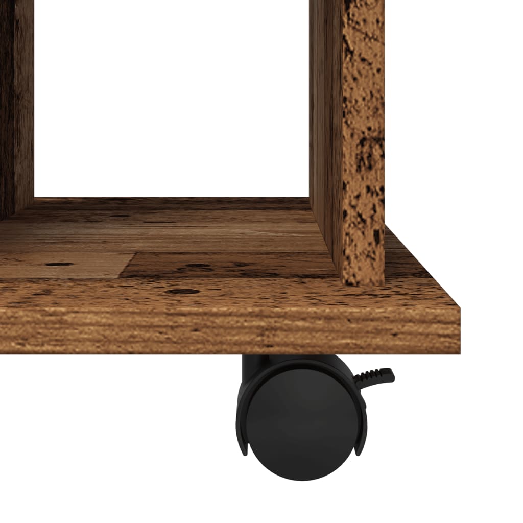 vidaXL Rollcontainer Altholz-Optik 60x45x60 cm Holzwerkstoff