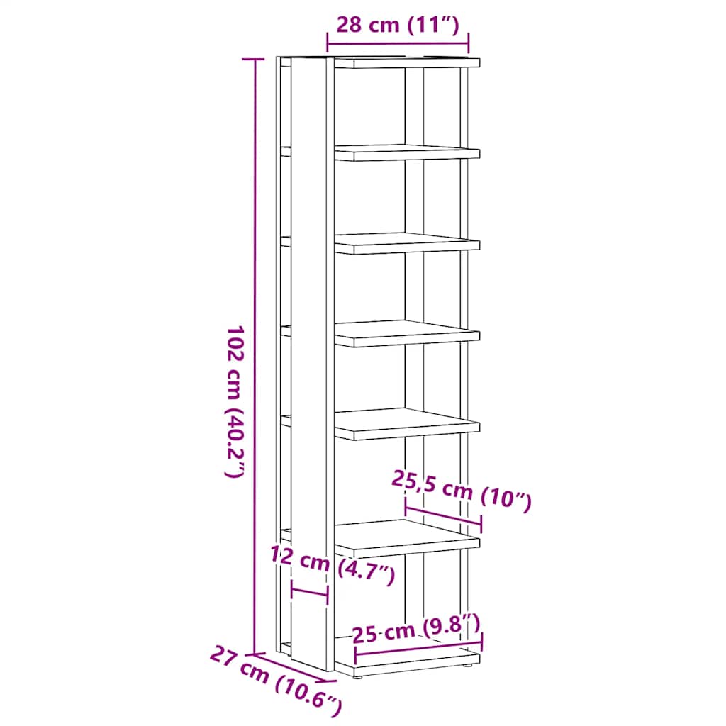 Schuhschränke 2 Stk. Artisan-Eiche 28x27x102 cm Holzwerkstoff