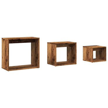 vidaXL Tables gigognes 3 pcs aspect bois de récupération bois d'ingénierie