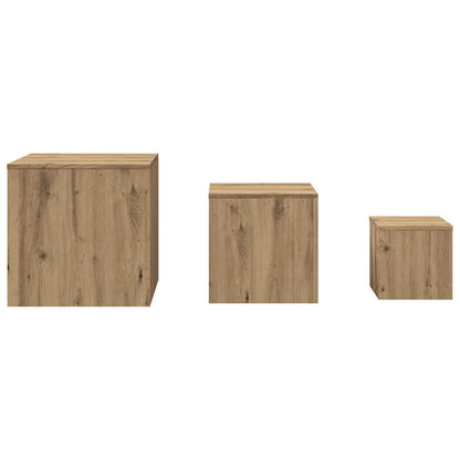 vidaXL Tables d'appoint 3 pcs Chêne artisannel Bois d'ingénierie