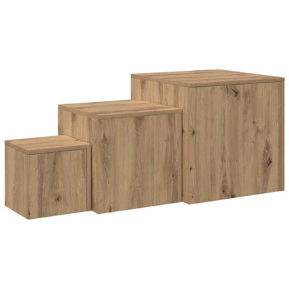 vidaXL Tables d'appoint 3 pcs Chêne artisannel Bois d'ingénierie
