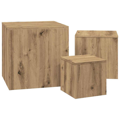 vidaXL Tables d'appoint 3 pcs Chêne artisannel Bois d'ingénierie