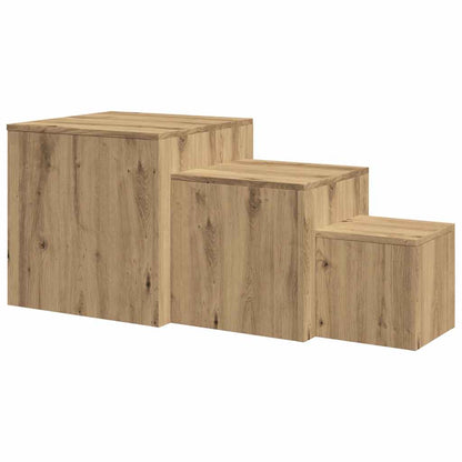 vidaXL Tables d'appoint 3 pcs Chêne artisannel Bois d'ingénierie