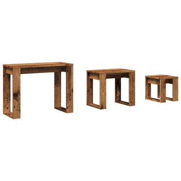 vidaXL Tables gigognes 3 pcs aspect bois de récupération bois d'ingénierie