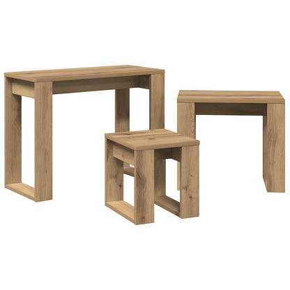 vidaXL Satztische 3 Stk. Artisan-Eiche Holzwerkstoff