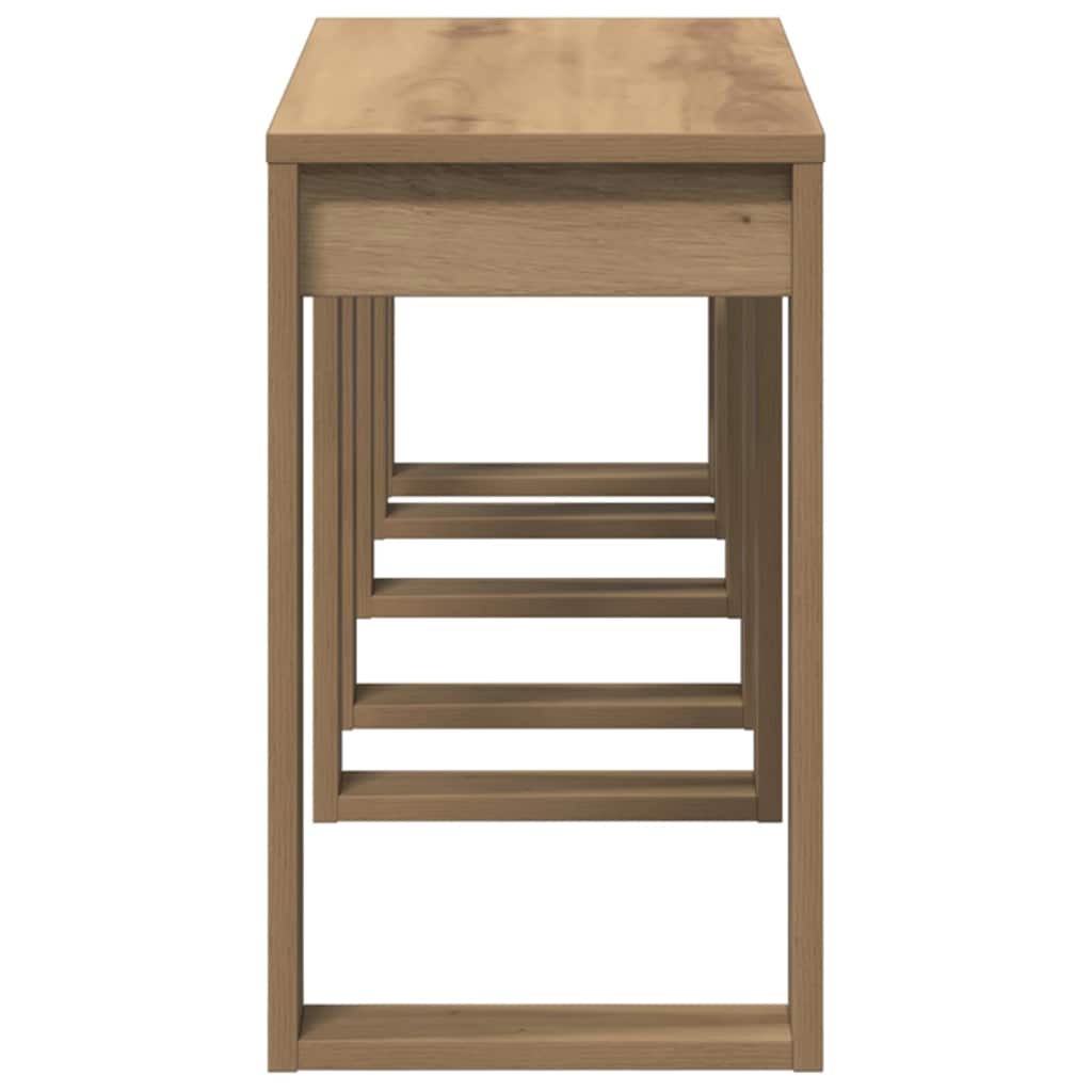 vidaXL Satztische 3 Stk. Artisan-Eiche Holzwerkstoff
