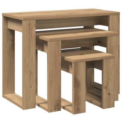 vidaXL Satztische 3 Stk. Artisan-Eiche Holzwerkstoff