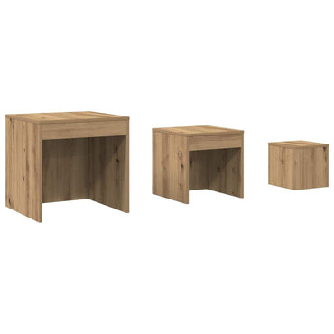 vidaXL Satztische 3 Stk. Artisan-Eiche Holzwerkstoff