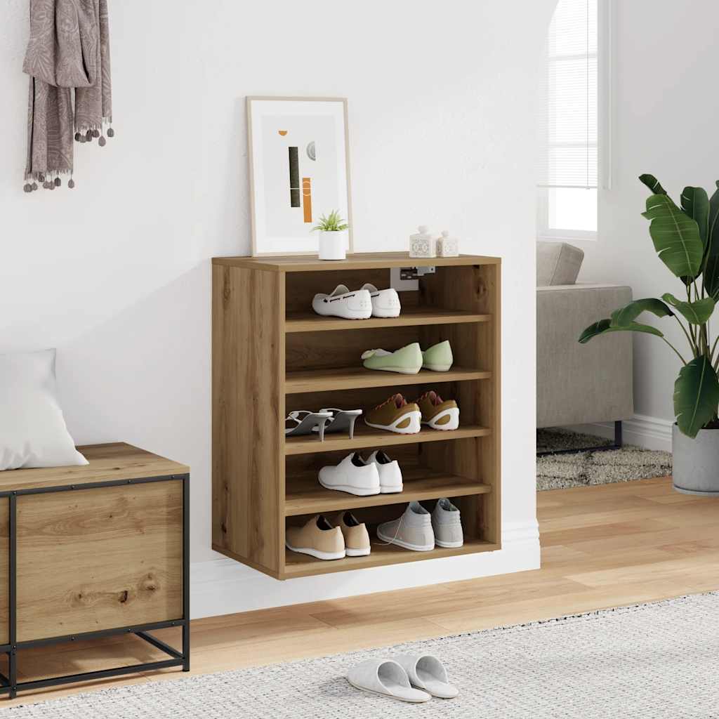 Schuhregal Artisan-Eiche 60x35x70 cm Holzwerkstoff
