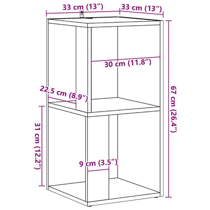 vidaXL Eckregal Altholz-Optik 33x33x67 cm Holzwerkstoff