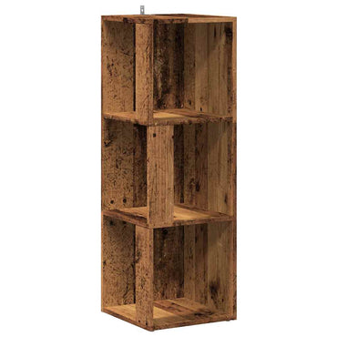 vidaXL Eckregal Altholz-Optik 33x33x100 cm Holzwerkstoff