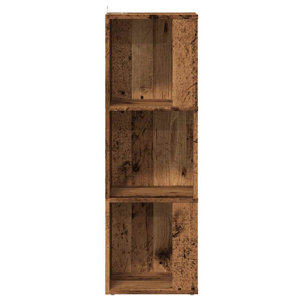 vidaXL Eckregal Altholz-Optik 33x33x100 cm Holzwerkstoff