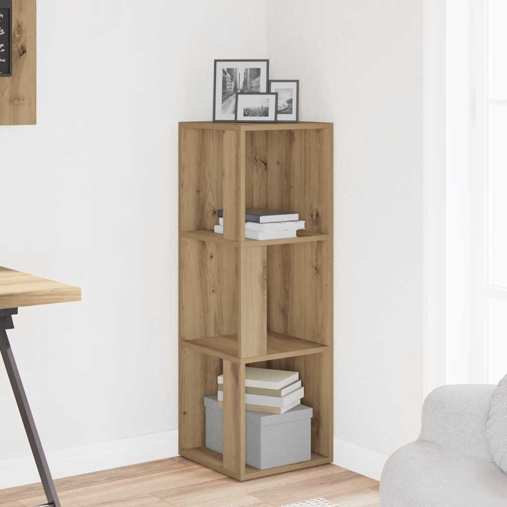 vidaXL Eckregal Artisan-Eiche 33x33x100 cm Holzwerkstoff