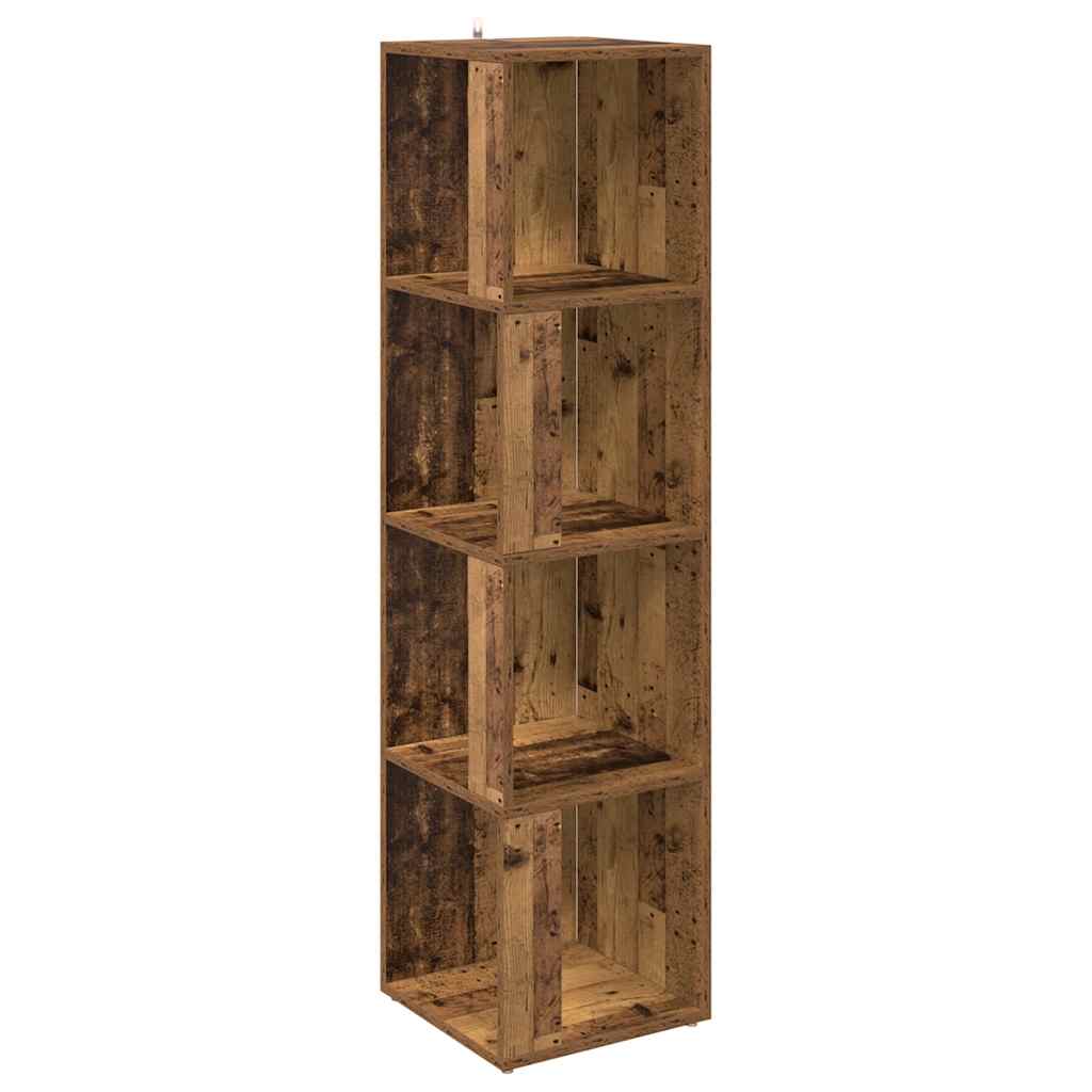 vidaXL Eckregal Altholz-Optik 33x33x132 cm Holzwerkstoff