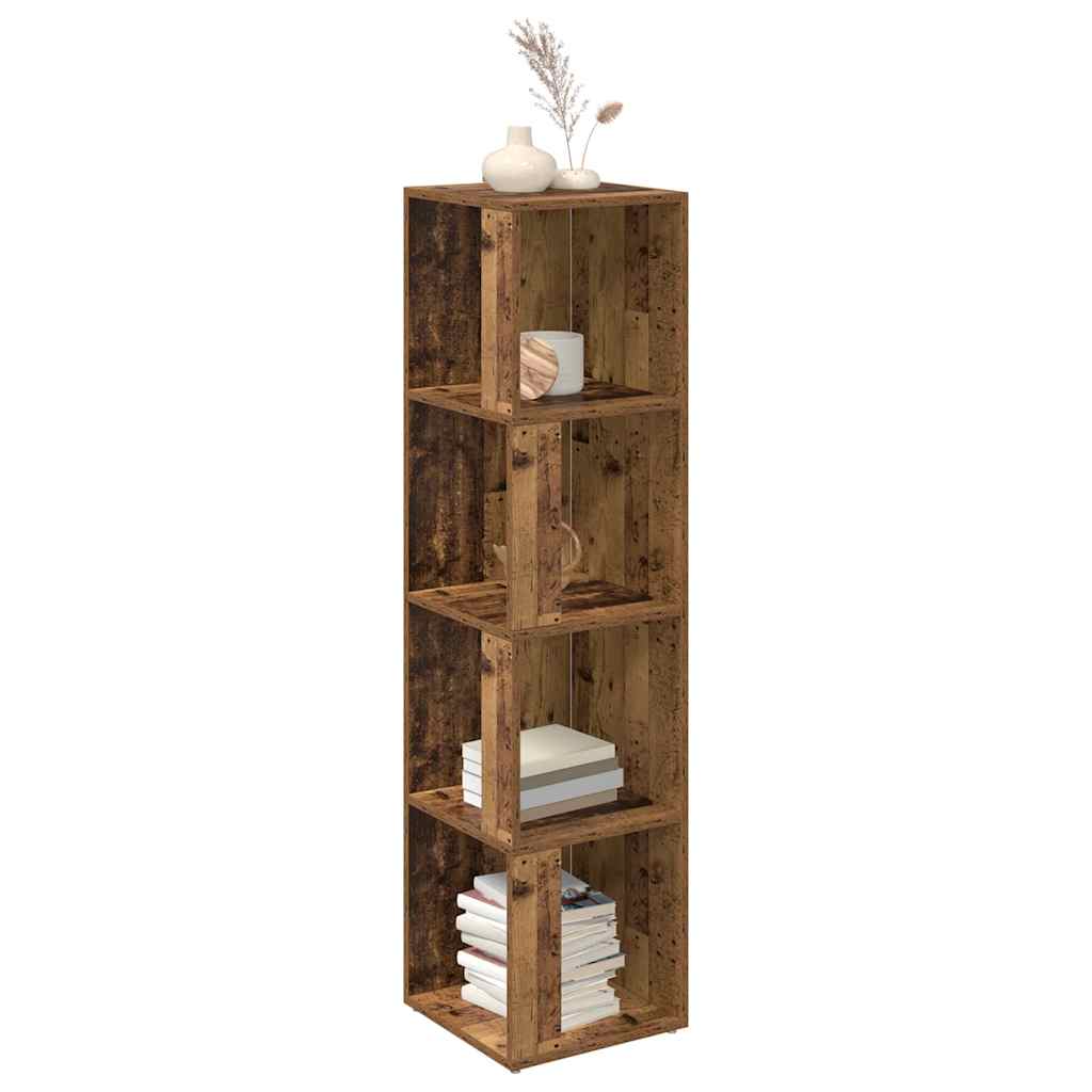 vidaXL Eckregal Altholz-Optik 33x33x132 cm Holzwerkstoff