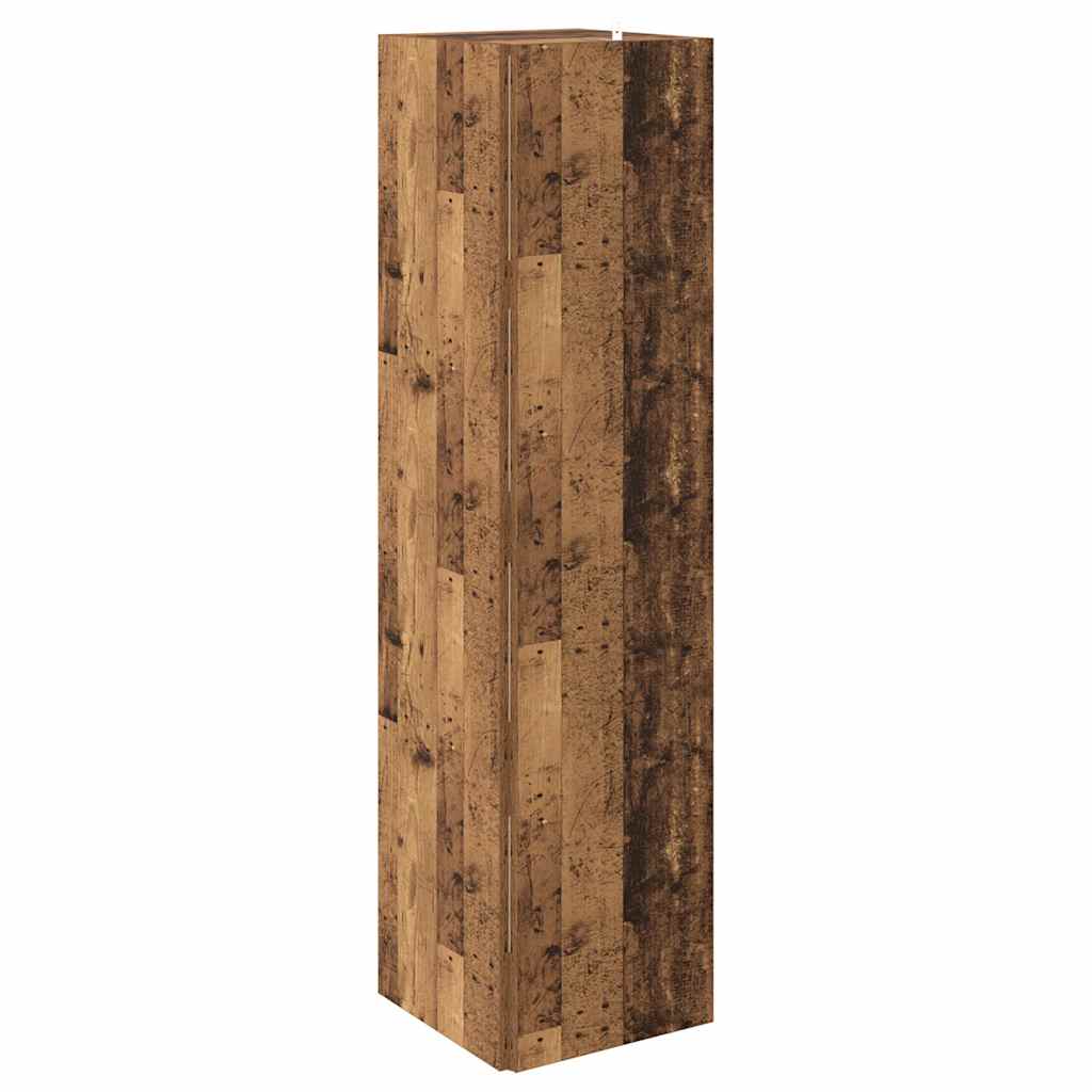 vidaXL Eckregal Altholz-Optik 33x33x132 cm Holzwerkstoff