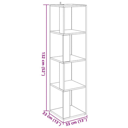 vidaXL Eckregal Altholz-Optik 33x33x132 cm Holzwerkstoff