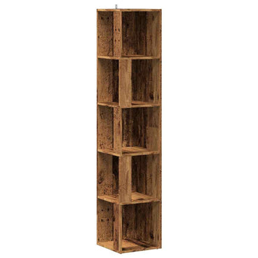 vidaXL Eckregal Altholz-Optik 33x33x165 cm Holzwerkstoff