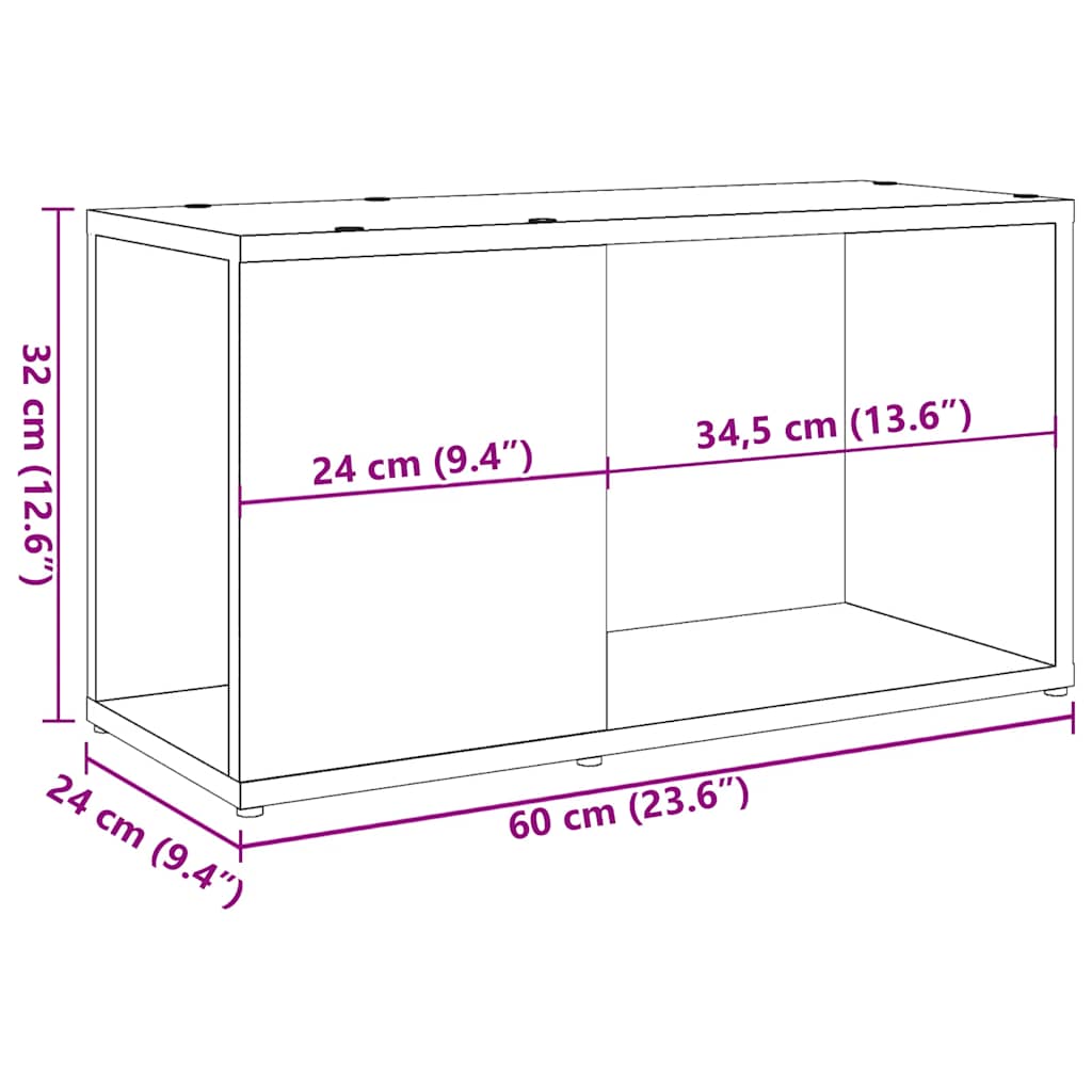 vidaXL TV-Schrank Artisan-Eiche 60x24x32 cm Holzwerkstoff