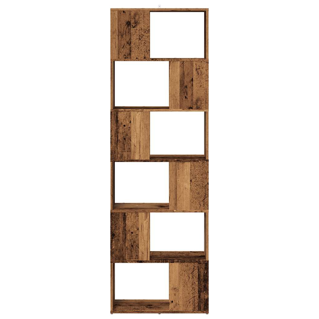 vidaXL Bücherregal/Raumteiler Altholz-Optik 60x24x186 cm