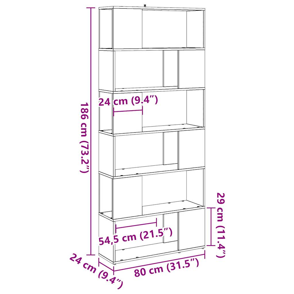 vidaXL Étagère/Séparateur de pièce aspect bois recyclé 80x24x186 cm