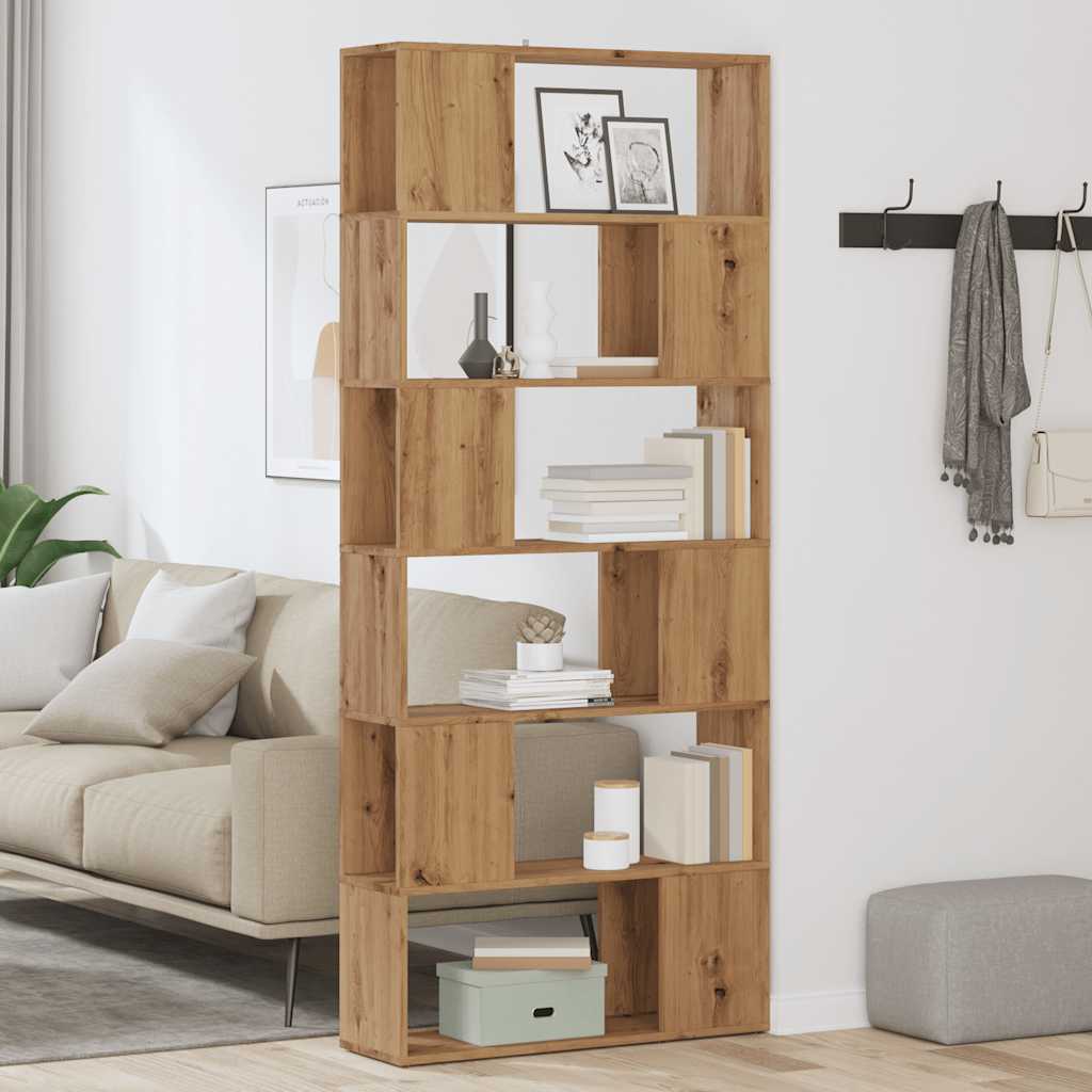 vidaXL Bibliothèque/Séparateur de pièce Chêne Artisan 80x24x186 cm