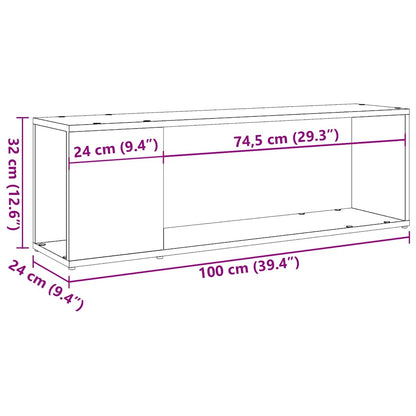 vidaXL Meuble TV chêne artisanat 100x24x32 cm bois d'ingénierie
