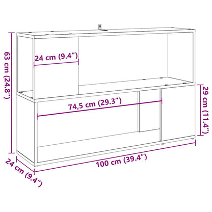 vidaXL Étagère à Livres Aspect Bois de Récupération 100x24x63 cm Bois d'Ingénierie