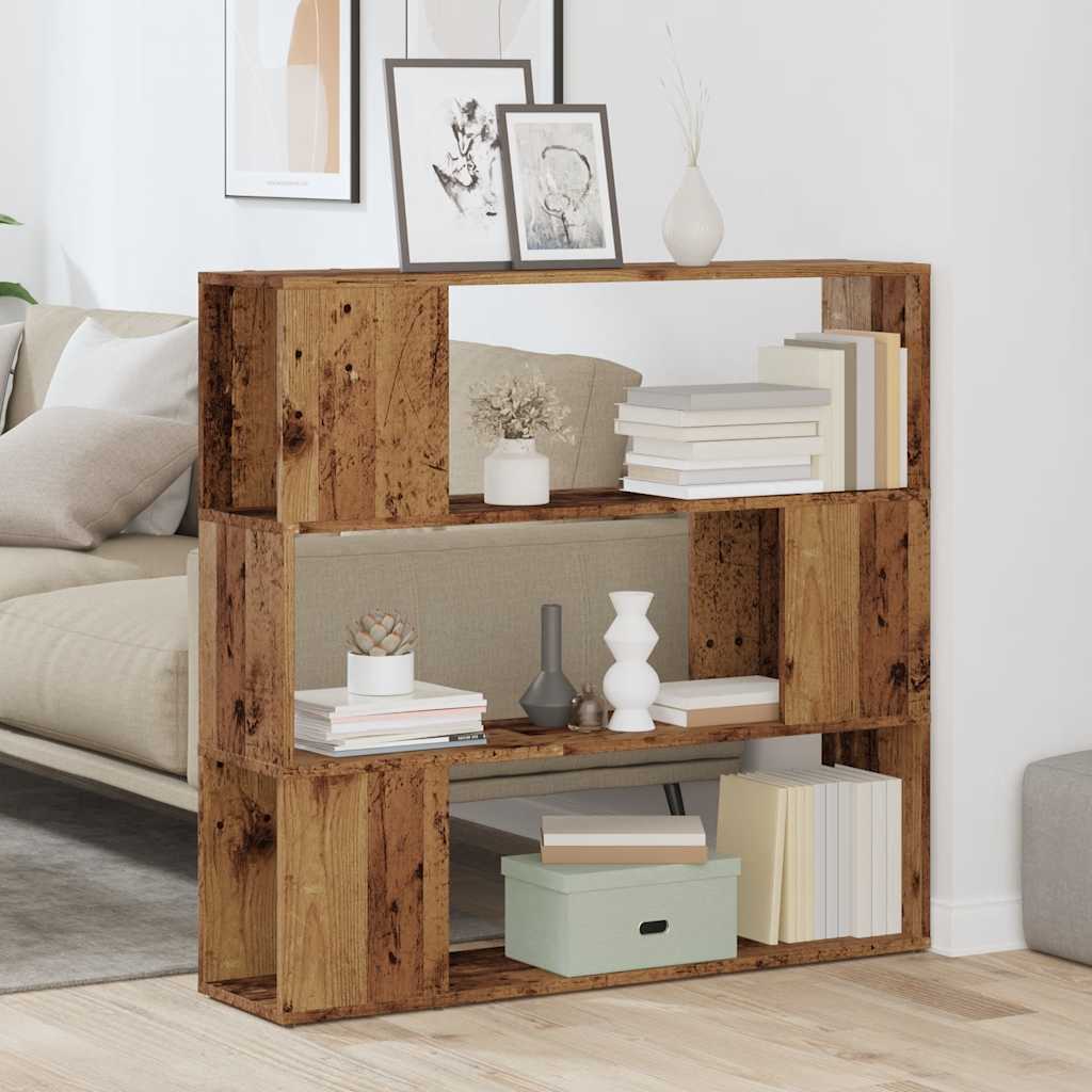 vidaXL Bücherregal/Raumteiler Altholz-Optik 100x24x94 cm