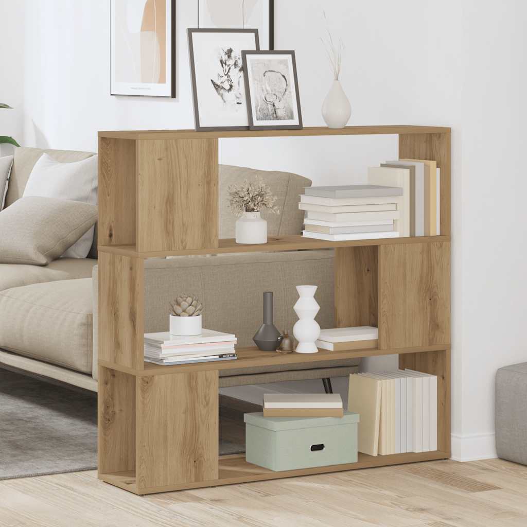 vidaXL Bücherregal/Raumteiler Artisan-Eiche 100x24x94 cm