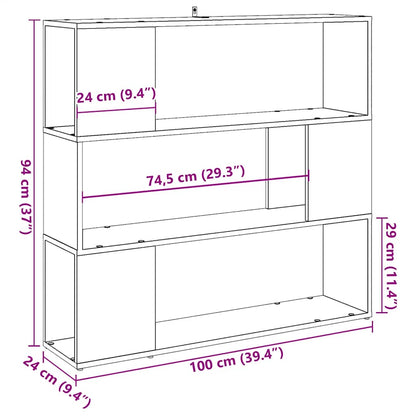 vidaXL Bücherregal/Raumteiler Artisan-Eiche 100x24x94 cm