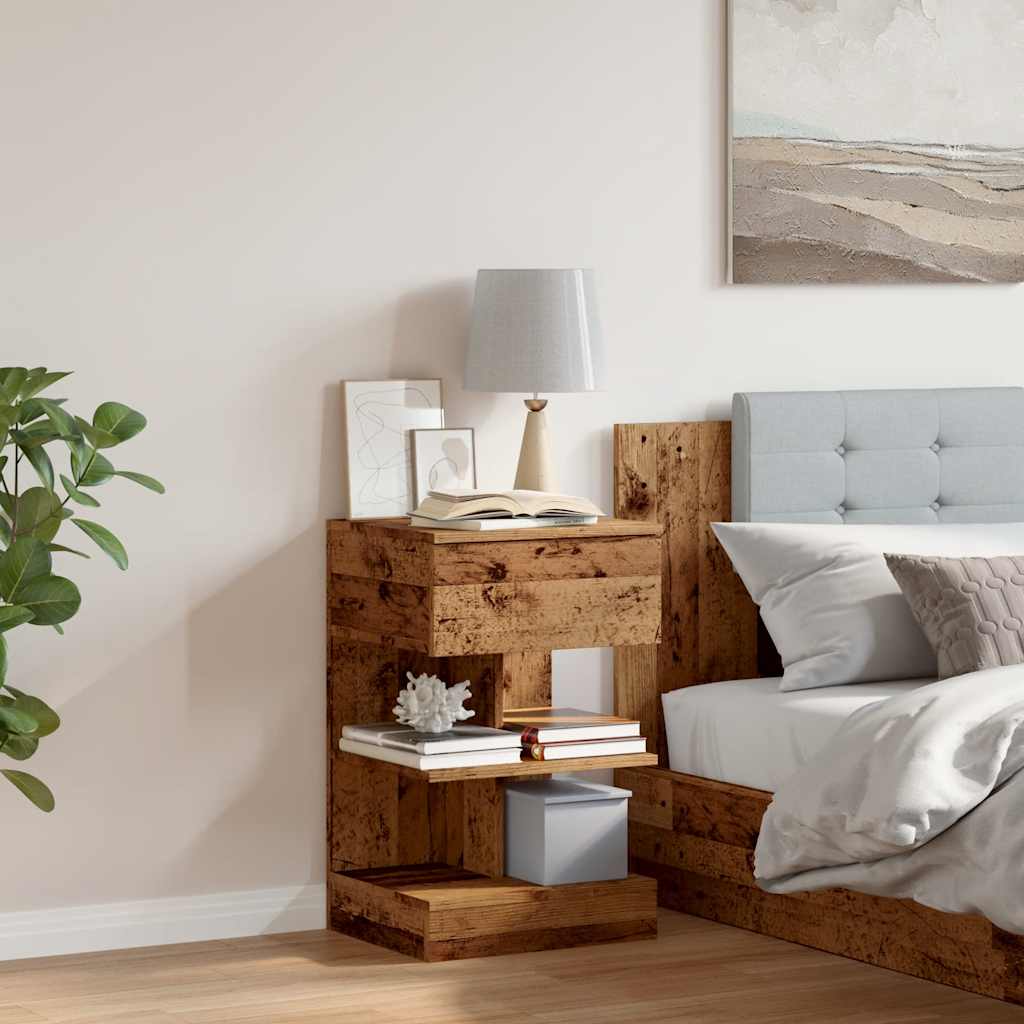 vidaXL Nachttisch Altholz-Optik 40x35x65 cm Holzwerkstoff