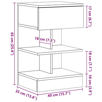 vidaXL Nachttisch Altholz-Optik 40x35x65 cm Holzwerkstoff