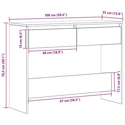 vidaXL Konsolentisch Artisan-Eiche 100x35x76,5 cm Holzwerkstoff