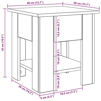 vidaXL Couchtisch Artisan-Eiche 40x40x42 cm Holzwerkstoff