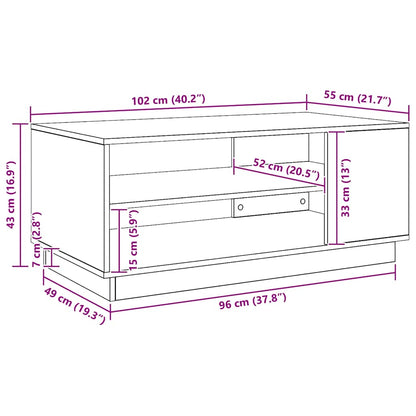 vidaXL Table basse Chêne artisan 102x55x43 cm Bois d'ingénierie