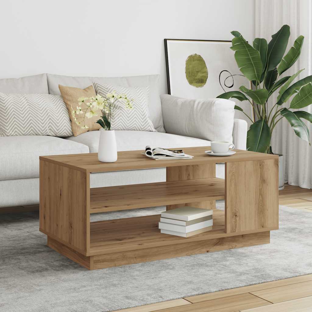vidaXL Table basse Chêne artisan 102x55x43 cm Bois d'ingénierie