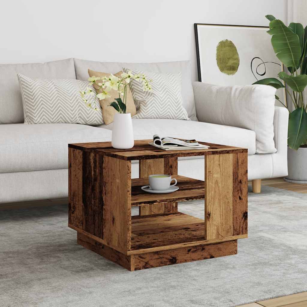 vidaXL Couchtisch Altholz-Optik 55x55x42 cm Holzwerkstoff