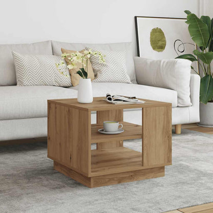 vidaXL Table basse en bois d'ingénierie chêne artisanat 55x55x42 cm