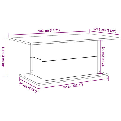 Couchtisch Artisan-Eiche 102x55,5x40 cm Holzwerkstoff