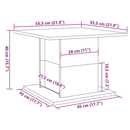 vidaXL Couchtisch Artisan-Eiche 55,5x55,5x40 cm Holzwerkstoff